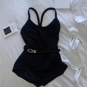 CHANEL 26C Black Belted Swimsuit NWT